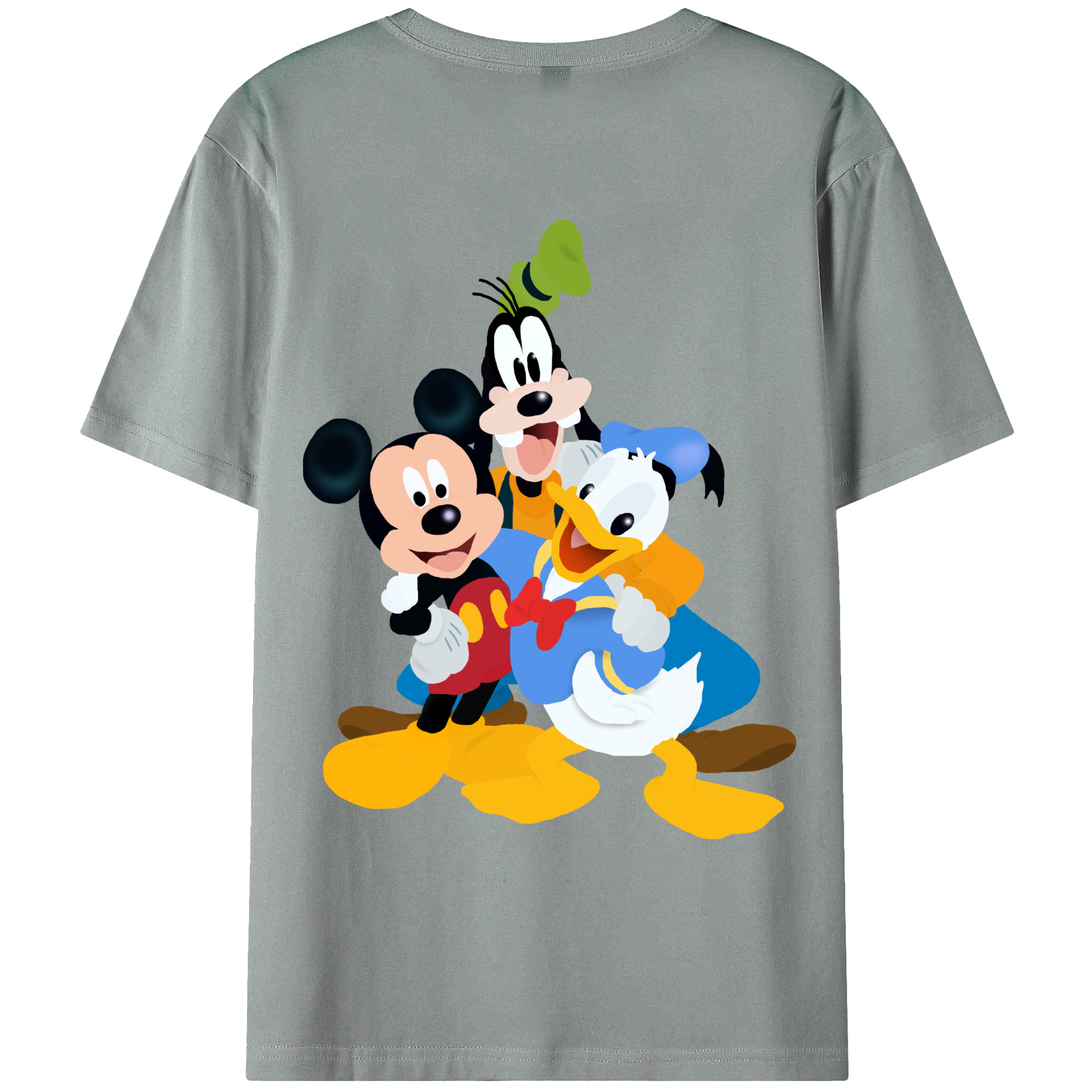 ミッキーマウス Mickey Mouse 綿100％ メンズ半袖Tシャツ（バックプリント） 通気性